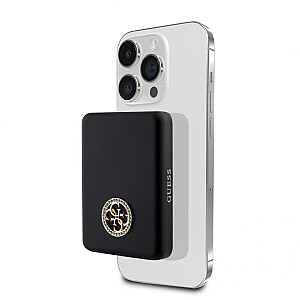 Power Bank Guess 5000mAh 15W MagSafe и обычная зарядка с логотипом Strassed 4G черный
