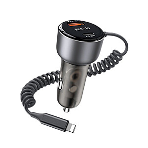 yesido Y57 50W Fast Charging Car Charger | Built-in Lightning car cigarette lighting port charger adapter Gray