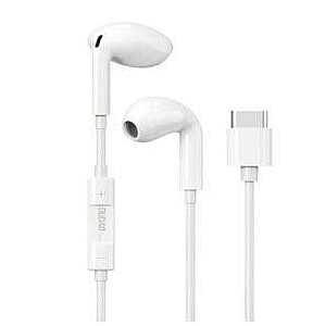 Dudao in-ear headphones with USB Type-C connector White