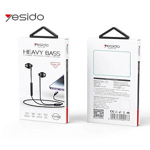 yesido YH48 Aluminum Alloy In-ear Earphone With Remote Control IP Interface Wired Headphone Black