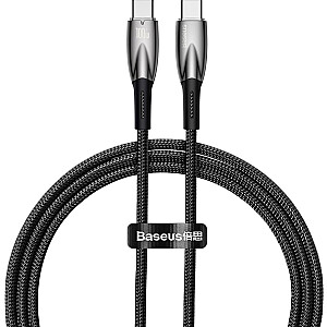 Baseus Glimmer USB-C–USB-C kabelis, 100 W, 1 m (melns)