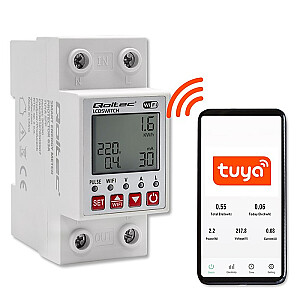 Реле 63A для DIN-рейки с электросчетчиком | Таймер | Tuya | Wi-Fi | LED ~ 