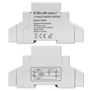 Vienfāzes elektroniskais skaitītājs | enerģijas patēriņa skaitītājs DIN sliedei | 230V | 30A | LCD | 1P 