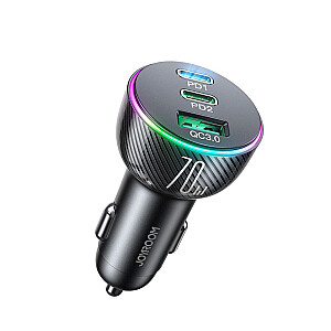 Joyroom Joyroom car charger 70W with 3 ports: USB, 2 x USB C black (JR-CL26)