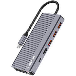 CANYON hub DS-16 13in1 4k USB-C Серый