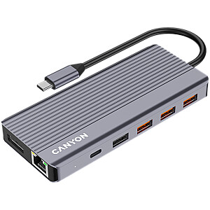 CANYON hub DS-16 13in1 4k USB-C Серый
