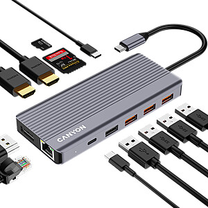 CANYON hub DS-16 13in1 4k USB-C Серый