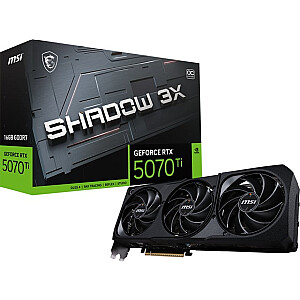 MSI GeForce RTX 5070 Ti 16G Shadow 3X OC 16GB GDDR7 DLSS4 grafikas karte
