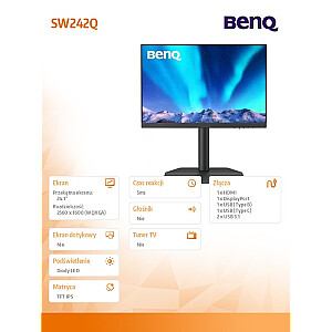 Монитор 23.8 дюйма SW242Q 2K RGB 5ms/400:1/PHOTO/HDMI