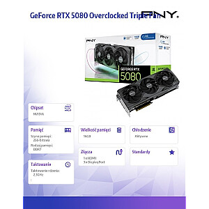 PNY GeForce RTX 5080 Triple Fan 16GB OC DLSS 4