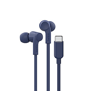 Belkin SoundForm austiņas vadu iekšējās mūzikai/ikdienai USB Type-C zila