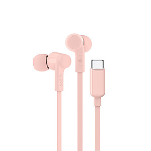 Belkin SoundForm austiņas vadu iekšējās mūzikai/ikdienai USB Type-C rozā