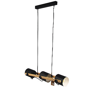 Gr.l.-HORNWOOD 3x60W E27 melna/koka 43517