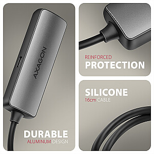RVC-HI8KPD Активный адаптер USB-C -> HDMI 8K/60Hz, алюминий, PD100W, кабель 16 см