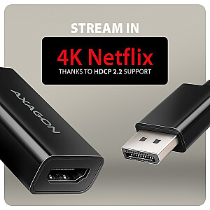 RVD-HI20N Aktīvais adapteris DisplayPort -> HDMI 1.4, 4K/60Hz, 15cm kabelis