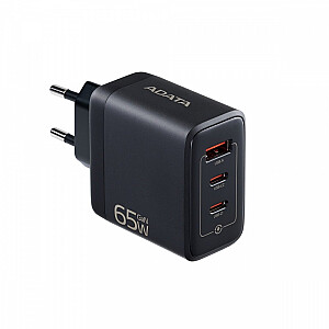 65W GaN lādētājs USB 2xUSBC 1xUSBA PD QC