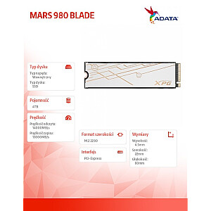 XPG MARS 980 BLADE 4TB PCIe 5x4 14/13 GB/s M2 SSD