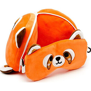 Relaxeazzz Panda oranžs mīkstais komplekts: spilvens + acu maska