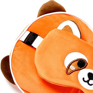 Relaxeazzz Panda oranžs mīkstais komplekts: spilvens + acu maska