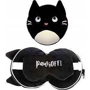 Relaxeazzz Kot Feline Fine Plush komplekts: spilvens + acu maska