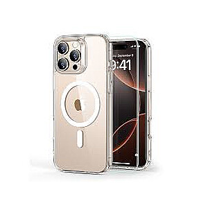 ESR Classic Hybrid Halolock MagSafe и закаленное стекло iPhone 16 Pro прозрачный белый