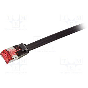 LogiLink патч-корд плоский U/FTP, Cat 6a, 0.5м, черный (CF2023S)
