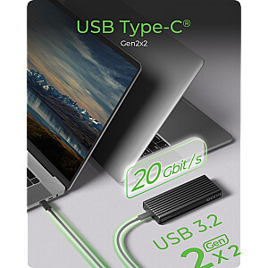 IB-1917M-C32a NVMe USB 3.2 Gen 2x2 korpuss, 20 Gbit/s