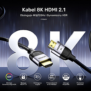 Unitek HDMI kabelis 2.1 8K 60Hz, melns, 3m