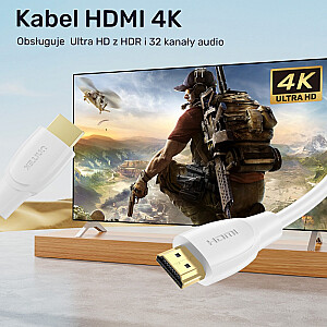 HDMI кабель 2.0 4K 60Hz; 1м; белый; C11090AWH03-2M 