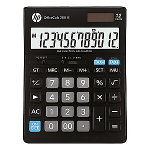 Kalkulators birojam HP OC 200 II/INT BX, 12 ciparu displejs, 179x125x30mm, melns