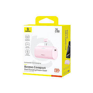 Baseus Compact 5000mAh 20W USB-C розовый
