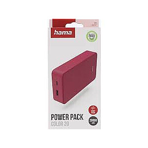HAMA POWER PACK COLOR 20 20000 мАч, КРАСНЫЙ