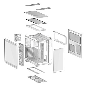 ASUS TUF GAMING GT502 Horizon TG ARGB Balts Midi Torņi