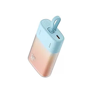 Baseus Popsicle 5200mAh 20W ar iebūvētu Lightning kabeli zils-oranžs