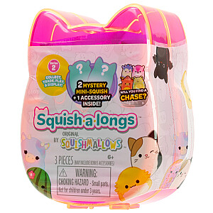 SQUISHMALLOWS SQUISH-A-LONGS figūriņas, 2-paka necaurspīdīgā iepakojumā, 2,5 cm