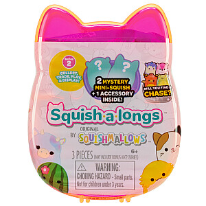 SQUISHMALLOWS SQUISH-A-LONGS figūriņas, 2-paka necaurspīdīgā iepakojumā, 2,5 cm