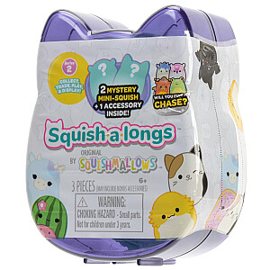 SQUISHMALLOWS SQUISH-A-LONGS figūriņas, 2-paka necaurspīdīgā iepakojumā, 2,5 cm
