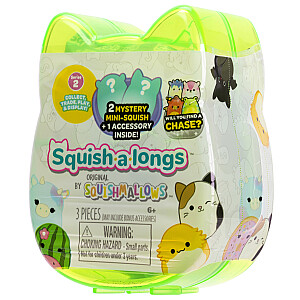 SQUISHMALLOWS SQUISH-A-LONGS figūriņas, 2-paka necaurspīdīgā iepakojumā, 2,5 cm