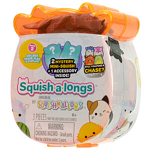 SQUISHMALLOWS SQUISH-A-LONGS figūriņas, 2-paka necaurspīdīgā iepakojumā, 2,5 cm