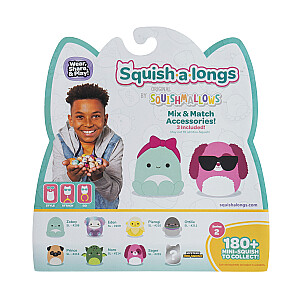 SQUISHMALLOWS SQUISH-A-LONGS figūriņas, 8 gab., 2,5 cm