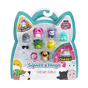 SQUISHMALLOWS SQUISH-A-LONGS figūriņas, 8 gab., 2,5 cm