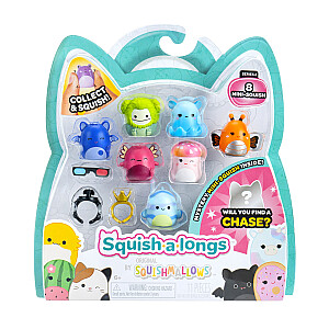 SQUISHMALLOWS SQUISH-A-LONGS figūriņas, 8 gab., 2,5 cm
