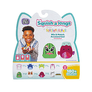 SQUISHMALLOWS SQUISH-A-LONGS figūriņas, 8 gab., 2,5 cm