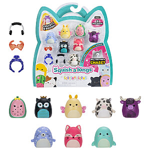 SQUISHMALLOWS SQUISH-A-LONGS figūriņas, 8 gab., 2,5 cm