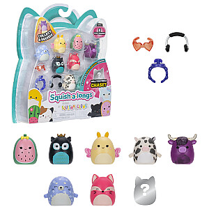 SQUISHMALLOWS SQUISH-A-LONGS figūriņas, 8 gab., 2,5 cm