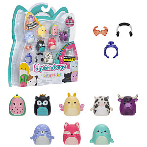 SQUISHMALLOWS SQUISH-A-LONGS figūriņas, 8 gab., 2,5 cm