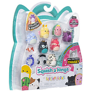 SQUISHMALLOWS SQUISH-A-LONGS figūriņas, 8 gab., 2,5 cm