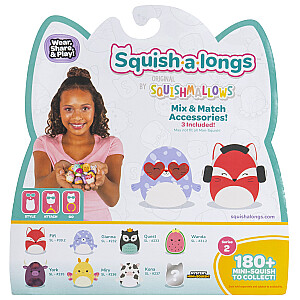 SQUISHMALLOWS SQUISH-A-LONGS figūriņas, 8 gab., 2,5 cm