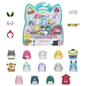 SQUISHMALLOWS SQUISH-A-LONGS figūriņas, 14 gab., 2,5 cm