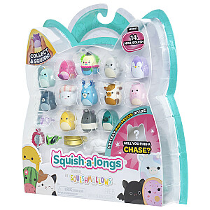 SQUISHMALLOWS SQUISH-A-LONGS figūriņas, 14 gab., 2,5 cm